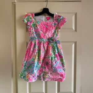 Lilly Pulitzer Pink and Blue Floral Kids Dress